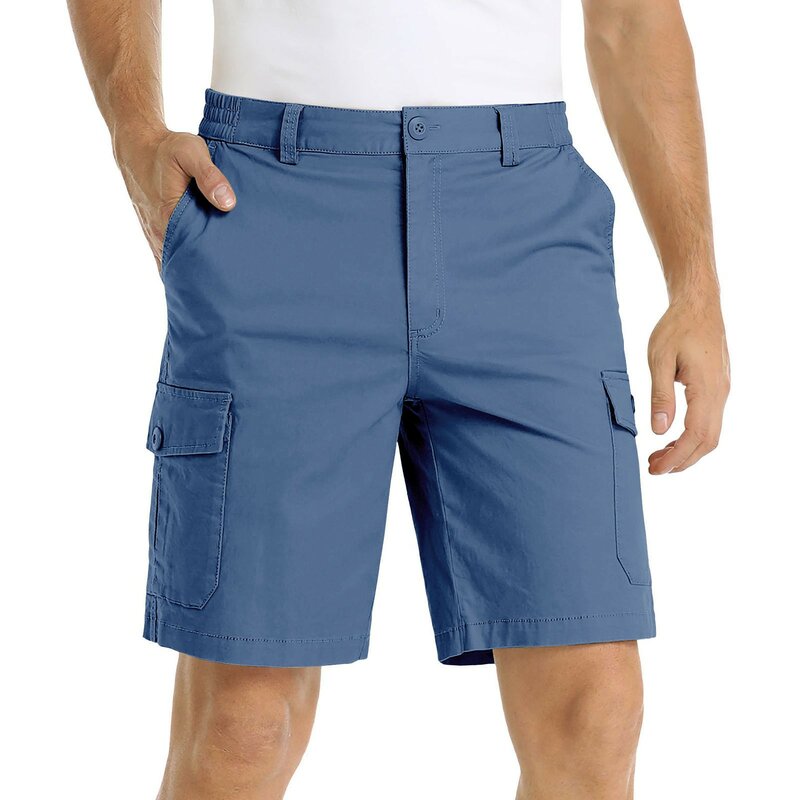 Pantalones cortos de algodón para hombre, ropa de trabajo al aire libre, con múltiples bolsillos, informales, transpirables, para senderismo