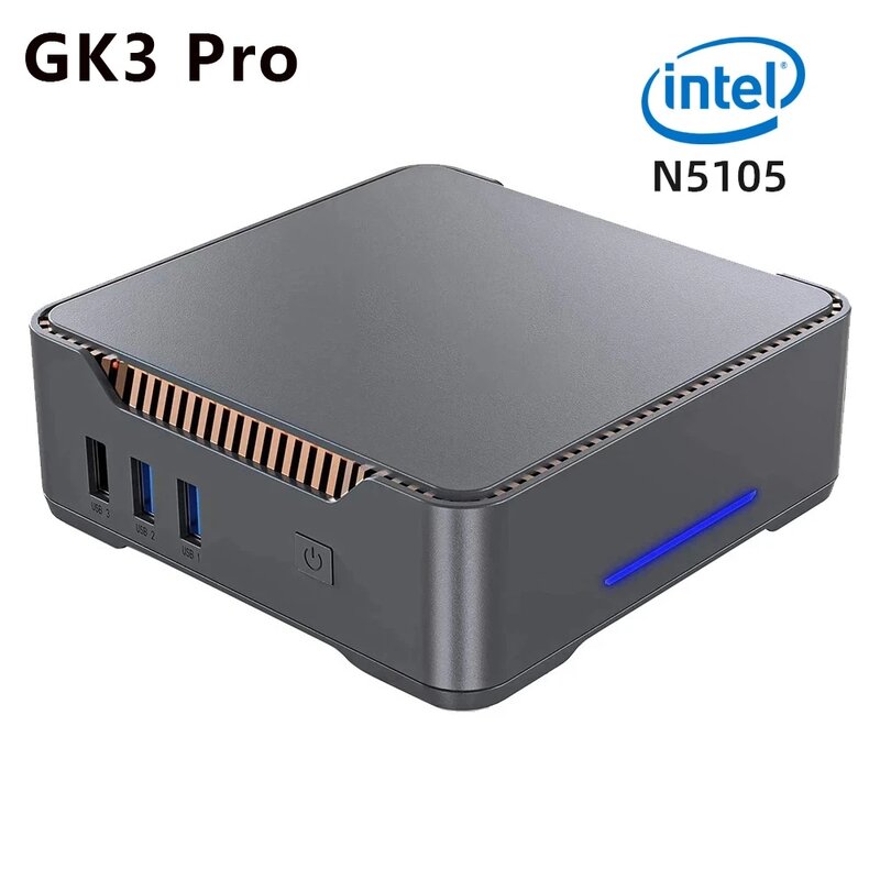 GK3 프로 인텔 셀러론 N5095 미니 PC, 8GB LPDDR4, 128GB SSD, 윈도우 11 프로, 사전 설치 4K 지원, HDD 데스크탑, VS U59 프로 미니 S