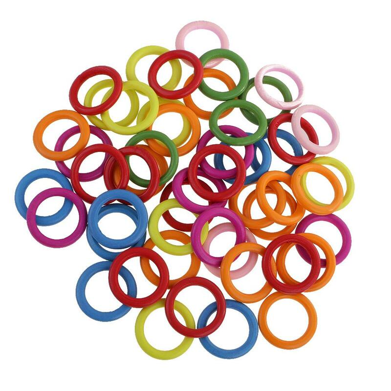 50 Colorful Wood Rings Wooden Rings for Craft, Pendant And Connectors Jewelry Making (3.3cm)