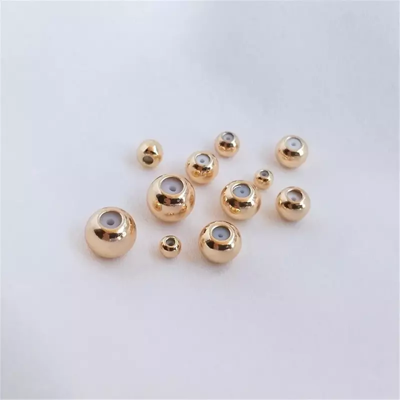 1pcs 14K Gold ribbon hanging silica gel plug adjusting bead chain positioning bead bracelet abacus bead diy accessories