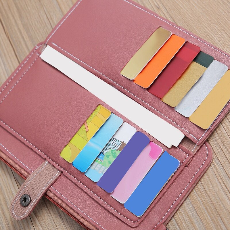 Long Stylish Concealed Buckle Wallet Large-Capacity Multifunctional Clutch Wallet Light Dark