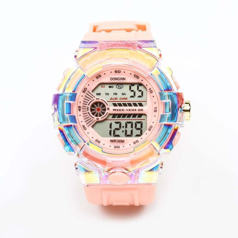 Zegarki elektroniczne LED wielofunkcyjny zegarek studencki z dużą tarczą i modnym wodoodpornym sportowy cyfrowy męska studentka