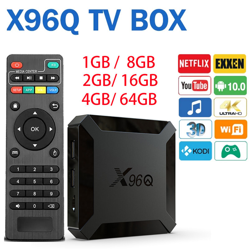Android 10 X96Q TV Box 2GB 16GB Allwinner H313 Quad Core 4K Smart TV BOX Wifi X96 1GB 8GBSet Top Box