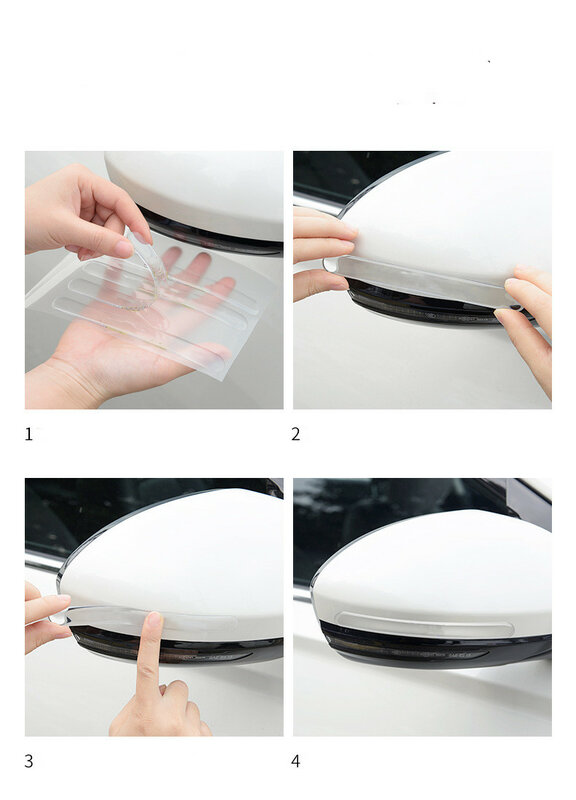 Exterior Car Door Handle Bowl Protective Stickers Transparent Anti-collision Strip Bar Side Edge Guards View Mirror Cover