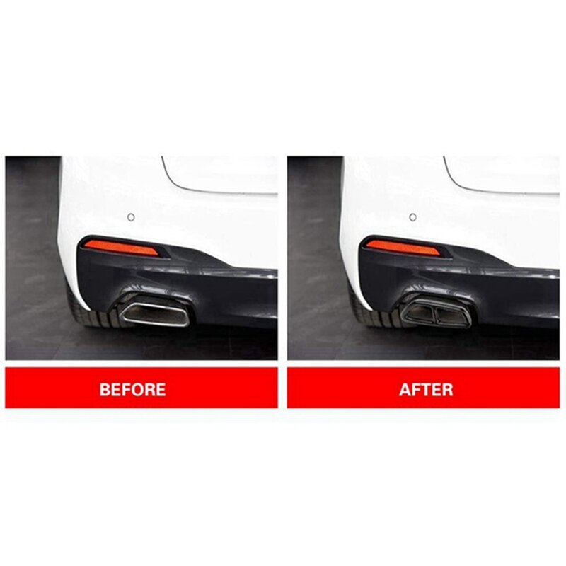 2PCS Car ABS Black Exhaust Tailpipe Cover Trim Replacement Parts Accessories  For BMW 5 Series G30 528Li 530Li 2017-2018
