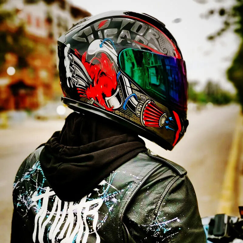 Мотоциклетный шлем, солнцезащитный, для мужчин и женщин, для влюбленных, Bluetooth, персонализированные аксессуары, полный охват, модульный