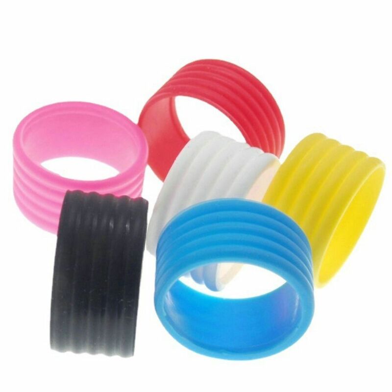 4 Pcs Sweat-absorbing Silicone Tennis Racket Grip Silicone Overgrips Racket Handle Rubber Ring Stretchy Stretchable
