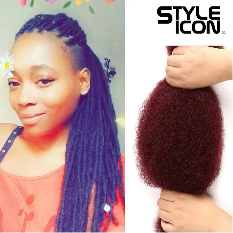 Ikon gaya rambut keriting Afro Kinky rambut Remy massal 1 bundel 50g/PC warna merah rambut kepang Brasil tanpa sambungan rambut manusia untuk mengepang