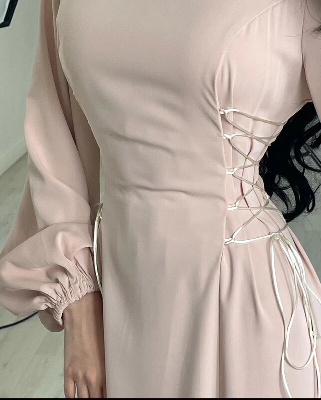 AsaNagi dziecko różowe eleganckie suknie wieczorowe w linii saudyjskoarabski kobiet formalne Slim Fit suknie na przyjęcie 2023 szat De Soirée