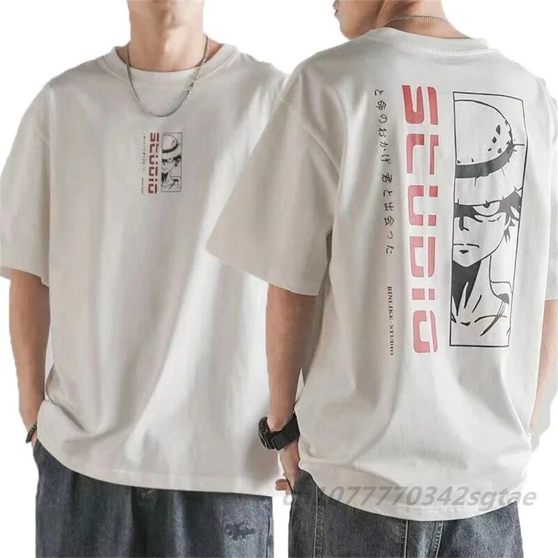 Fajna koszulka dla mężczyzn luźna koszulka chłopców anime letni top koszulki 2024 pół rękaw Streetwear zabawny męski koszulki w stylu casual unisex