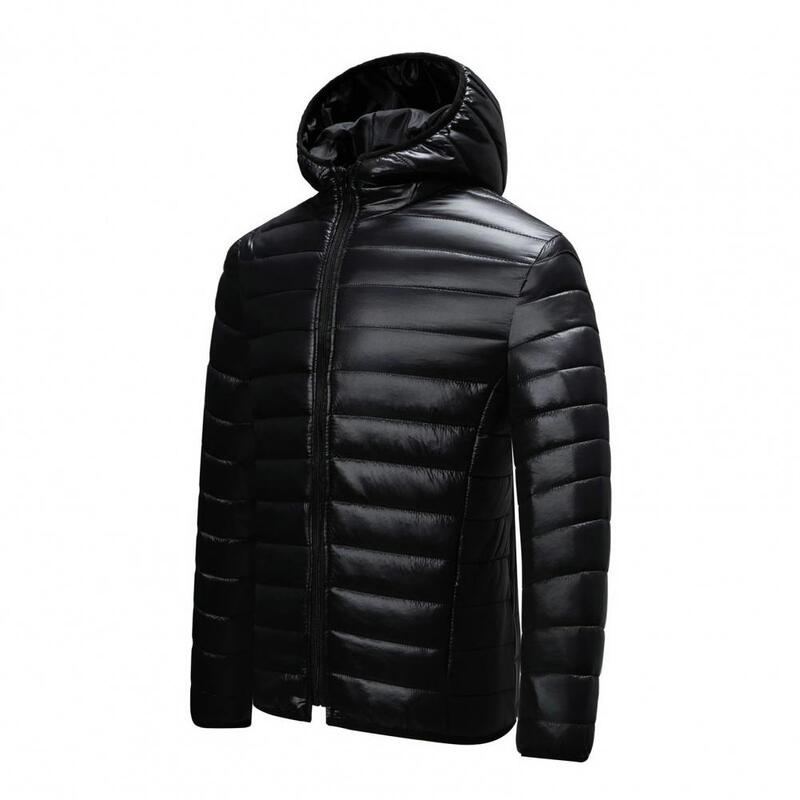 Abrigo de algodón con capucha para hombre, abrigo de invierno con relleno grueso, diseño a prueba de viento, resistente al frío, largo para el calor