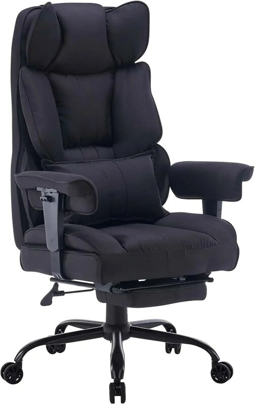 Fabric Office Chair,Big and Tall Office Chair 400 lb Weight Capacity,High Back Executive Office Chair with Foot Rest,Ergonomic