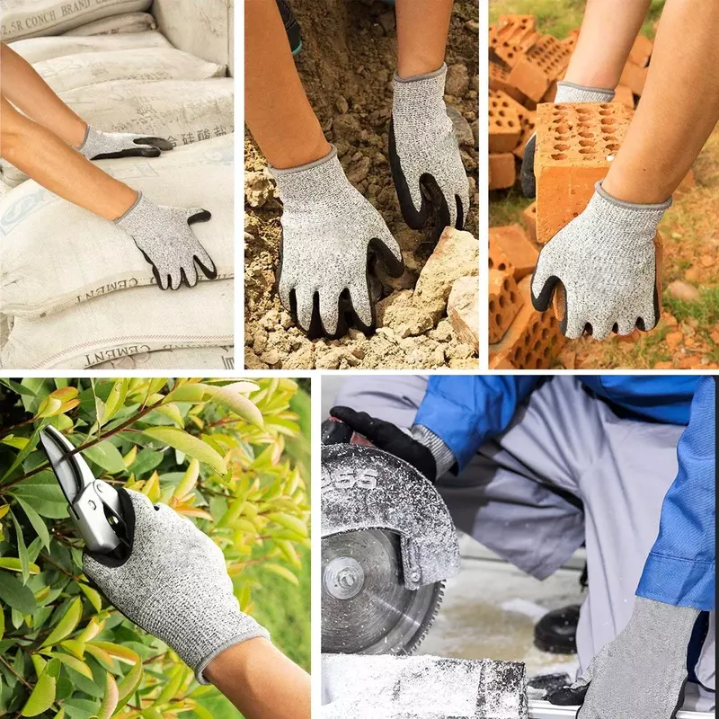 1 para na poziomie 5 rękawice odporne na cięcia 3D Comfort Stretch Fit trwałe zmywalne rękawice ochronne zapobiegające cięciu dla budownictwa ogrodniczego