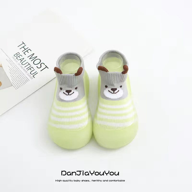 Baby Anti-slip Socks Shoes Cute Cartoon Kids Rubber Sole Child Floor Sneaker Toddler Newborns First Walker Shoes For Babies 0-3Y