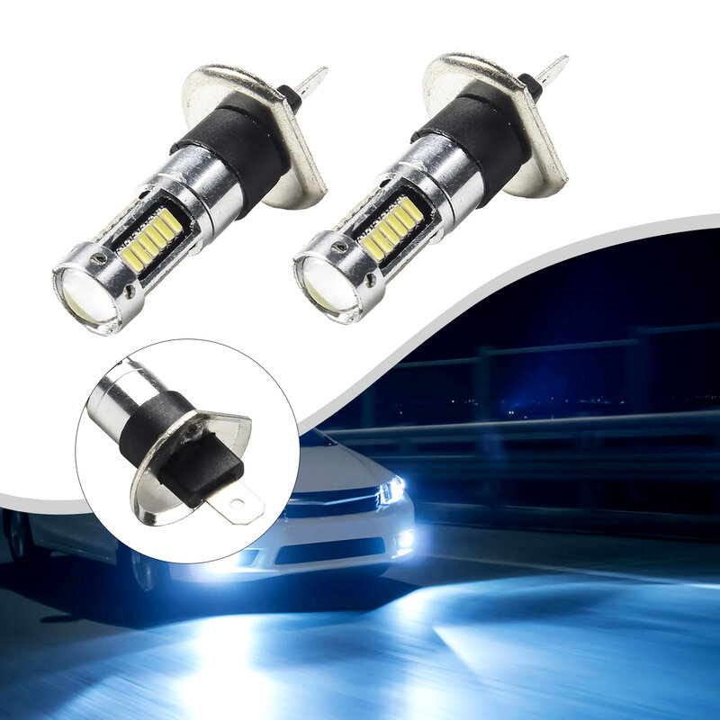 Kit de conversión de bombilla LED antiniebla para coche, luz diurna DRL ultrabrillante, H1, 6000k, 12V, 2 piezas