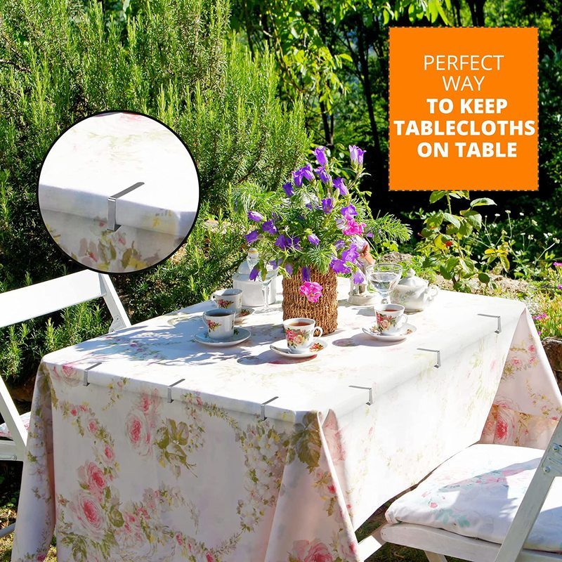 Klipsy obrusowe stół piknikowy zaciski stół ze stali nierdzewnej pokrowiec z materiału uchwyty na obrus idealne do przyjęcie weselne