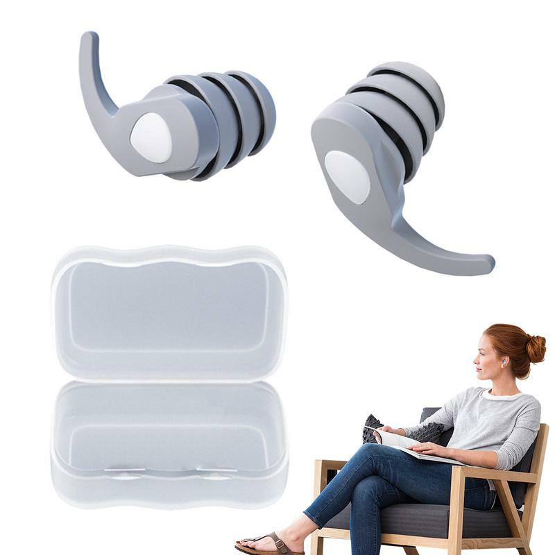 ノイズキャンセル耳栓ケース、シリコン、快適、高忠実度、聴覚保護、再利用可能、音楽
