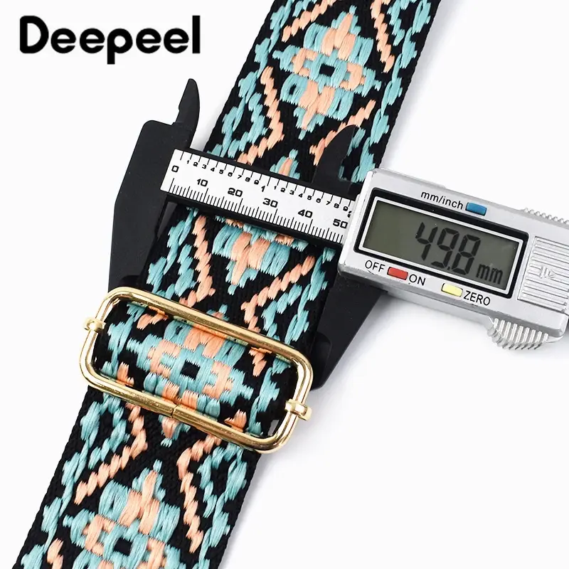 Deepeel-Correa de hombro de 5cm de ancho para bolso de mujer, correas bordadas ajustables de 80-130cm, reemplaza el cinturón cruzado para bolsos, accesorios