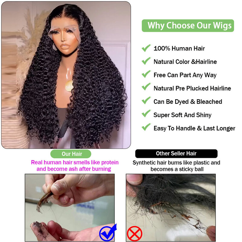 Deep Wave Frontal Wig 13X6 Hd Lace Closure Wig For Women Gotowa do noszenia 30-calowa peruka z kręconych włosów ludzkich z koronką przodu