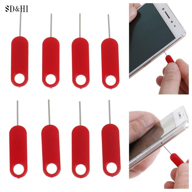 10 Stks/pak Sim Card Tray Removal Eject Pin Key Tool Roestvrijstalen Naald Mobiele Telefoon Instrument Onderdelen Accessoires