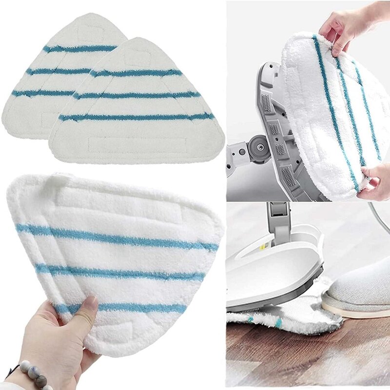 Floor Cloths Steam Mop Replacement, Washable Microfiber Pads, Triangular Pads, Steam Cleaner Tool