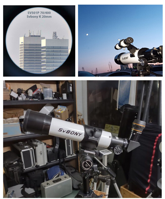 SVBONY 천체 굴절 망원경, 초보자용 천체 망원경, Whatching Moon Planets, 400mm 초점 거리, SV501P，알루미늄 합금 삼각대，멀티 코팅 안경