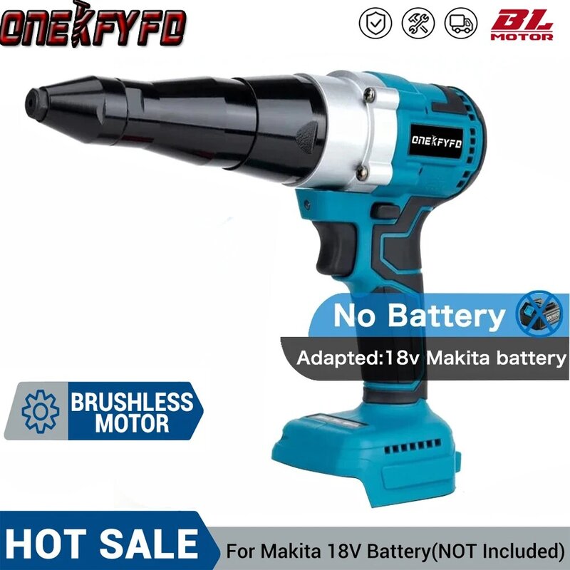 Brushless Electric Rivet Gun Cordless Rivet Nut Gun Drill Insert Automatic Riveting Power Tools For Makita 18V （No Battery）
