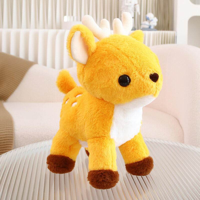 Cute Animal Plush Toy Yellow Brown Deer Plush Toy Doll Decorate The Room For Children's Christmas Gifts
