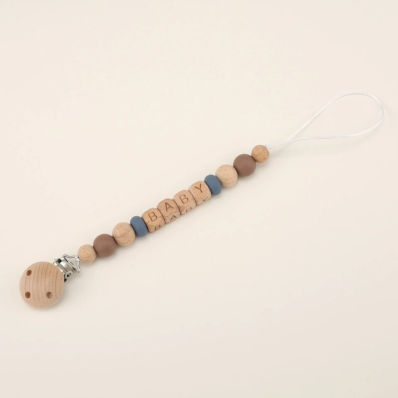 Clips para chupete de bebé, cadena con nombre personalizado, sin BPA, Morandi, Color falso, soporte para pezón, juguetes de dentición, accesorios para chupete