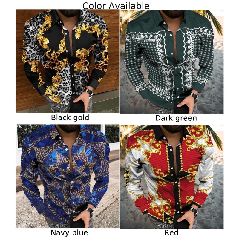 Baroque 1*Shirt Band Collar Summer Winter Casual Daily Fall Holiday Lapel Long Sleeve Party Polyester Print Spring