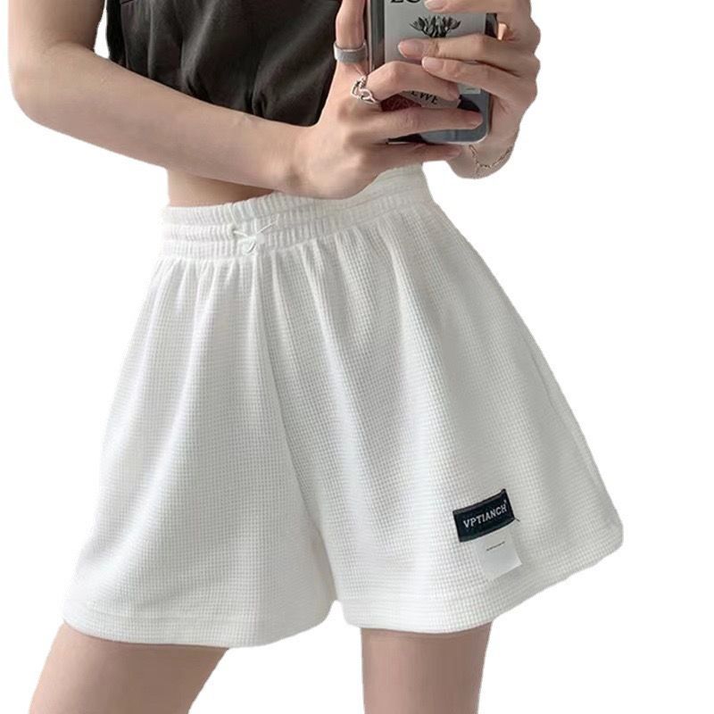 Damen Shorts 2023 Sommer hoch taillierte Sports horts lose Hosen weibliche lässige elastische Taille Hot pants einfarbige Homewear
