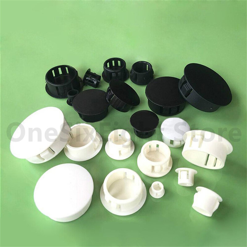 Black / White Snap-in Plug 6 8 10 13 14 16 19 20 22 26 30mm Plastic Hole Plug Blanking End Caps Tube Pipe Inserts Plug Bung
