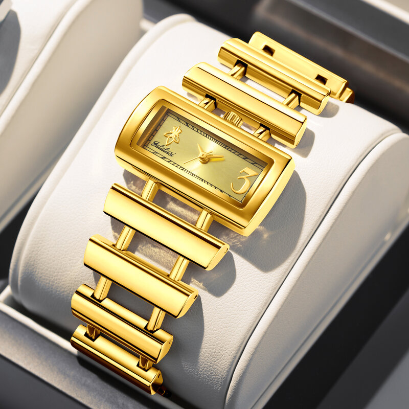 Бренд YaLaLuSi, женские часы, новинка 2024 года, золото, роскошный, элегантный стиль, коробка, съемник часов, ионное позолота