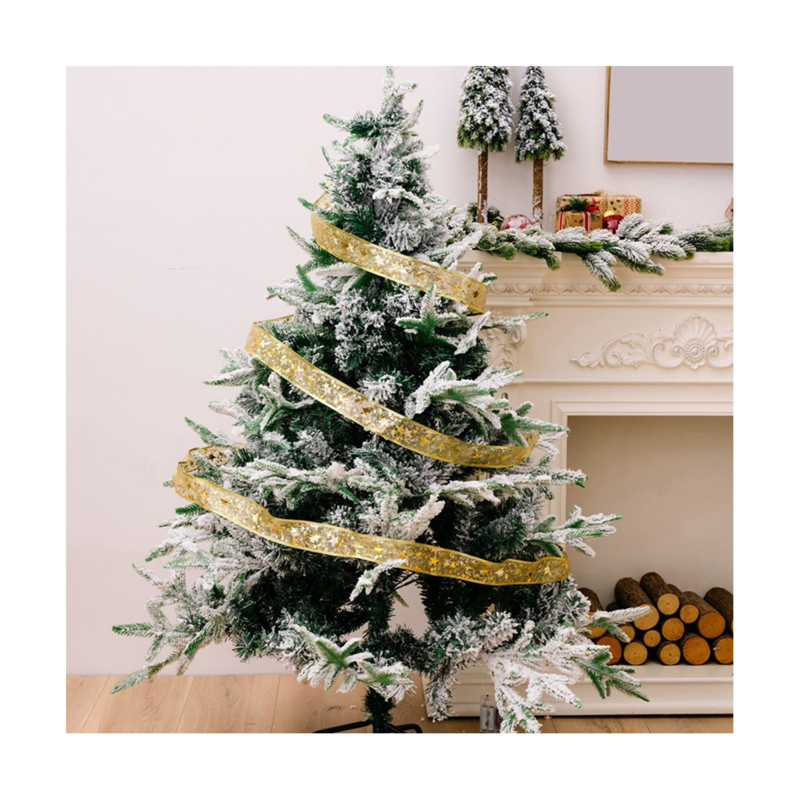 1Pcs 10Meter Christmas Ribbon Fairy Lights Christmas DIY Bow String Light Tree Ornament Home Christmas