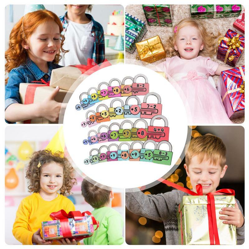 Mainan Puzzle anak-anak kunci nomor cocok kunci nomor aman mainan sandaran matematika pendidikan awal kunci mainan dan kunci Montessori untuk anak-anak