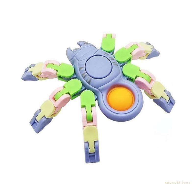Y4UD Hand Spinner Toy Flexible Fidgets Sensory Gyro Free Change Shape Children Favor