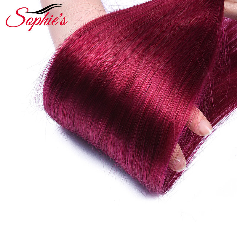 Sophies Straight Menselijk Haar Bundels Braziliaanse Haar Weven Bug/Oranje Kleur Remy Hair Extensions 1/3/4 stuks Gratis Verzending
