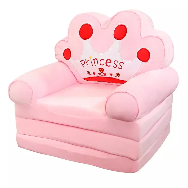Sillón de doble uso para niños pequeños, asientos de cama pequeños, sofá plegable práctico, dibujos animados creativos para niños, lindo bebé de princesa