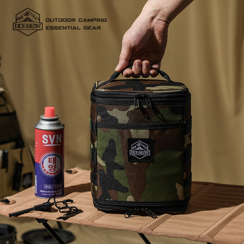 Tas penyimpanan perjalanan luar ruangan berkemah, tas peralatan masak piknik portabel tabung Gas dapat dilipat kapasitas besar