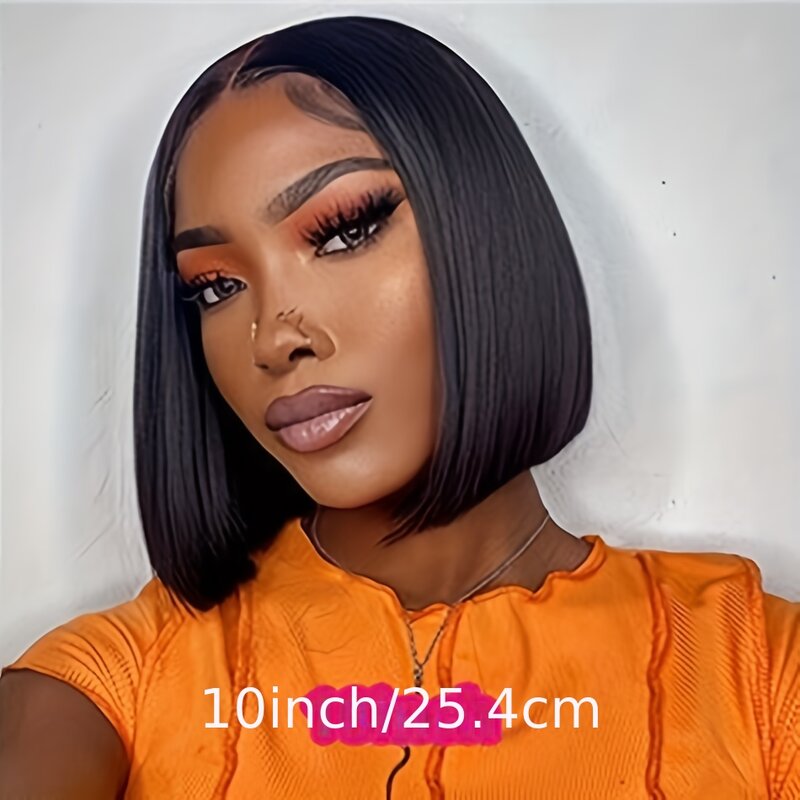 Transparent Lace Front Short Straight Bob Wig 8-16inches Synthetic Human Hair Wigs for Women 180 Density Lace Frontal Wigs
