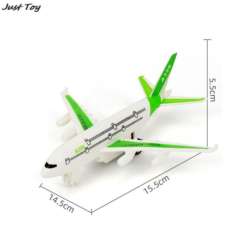Model Bus udara dekorasi pesawat Rebound warna acak anak mainan penumpang pesawat penumpang pesawat lempar