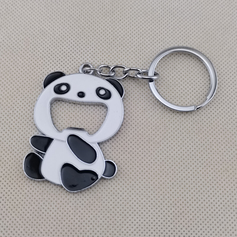 Portachiavi New Fashion Panda Key Mini portachiavi apribottiglie per birra a forma di animale in metallo