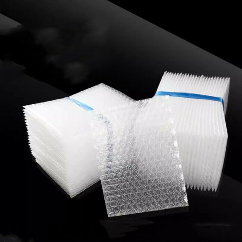 Sacs d'emballage à bulles en plastique blanc, enveloppe ronde, transparent, antichoc, double film, PE, 13x15cm, 50 pièces