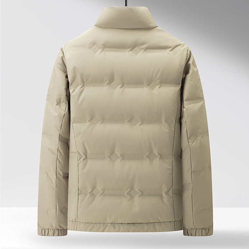 Jaqueta casual acolchoada para puffer masculina, 90% branca, casacos ao ar livre leves, monocromática, casacos masculinos, moda, inverno