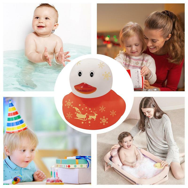 Canard de Noël mignon pour enfants, jouets de bain amusants, douche pour enfants, cadeaux de fête d'anniversaire pour bébé, décorations pour garçons et filles