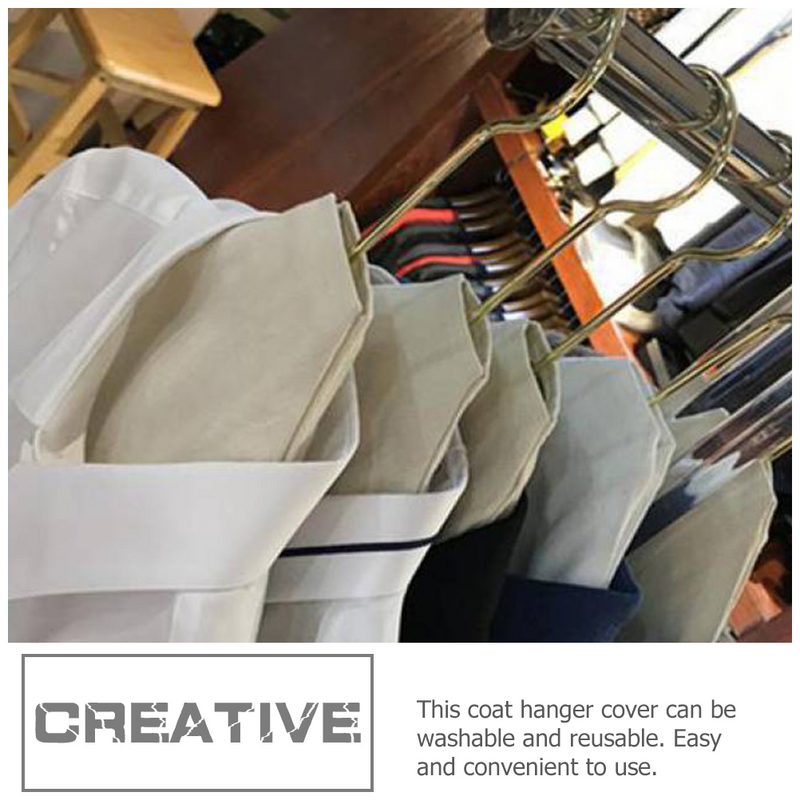 Anti- Skid Clothes Hanger Cover, Secagem Casaco Dust-Proof Case, Fornecimento de Algodão, 3 pcs