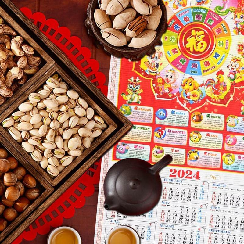 Calendario de desplazamiento chino, Año Nuevo Chino, año del dragón, deseos de la fortuna china, 2024, 2024