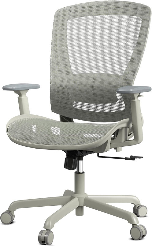Прочное рабочее кресло-регулируемая опора для талии и подлокотники, функция наклона, удобное широкое сиденье, вращающееся кресло для дома и офиса