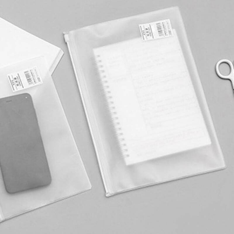 شفافة مدرسة مكتب حامل ملف دفتر سستة الذاتي ختم حقيبة التخزين