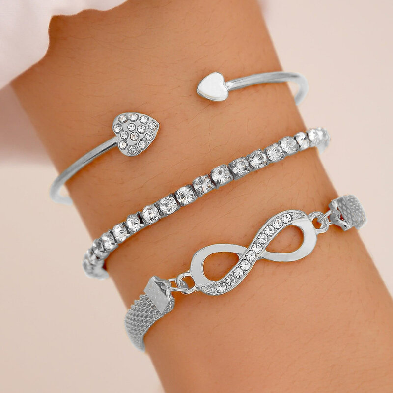 European and American Infinity Diamond Bracelet Personality Simple Unisex Fashion Hand Jewelry